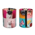 thumbnail image 2 of Wukai Colorful Dog Cat Collage Print Car Trash Can - Easy to Clean Hanging Garbage Bin - Removable Liner - Leak-Car Garbage Can - Waterproof Trash Can for Car and SUV, 2 of 7