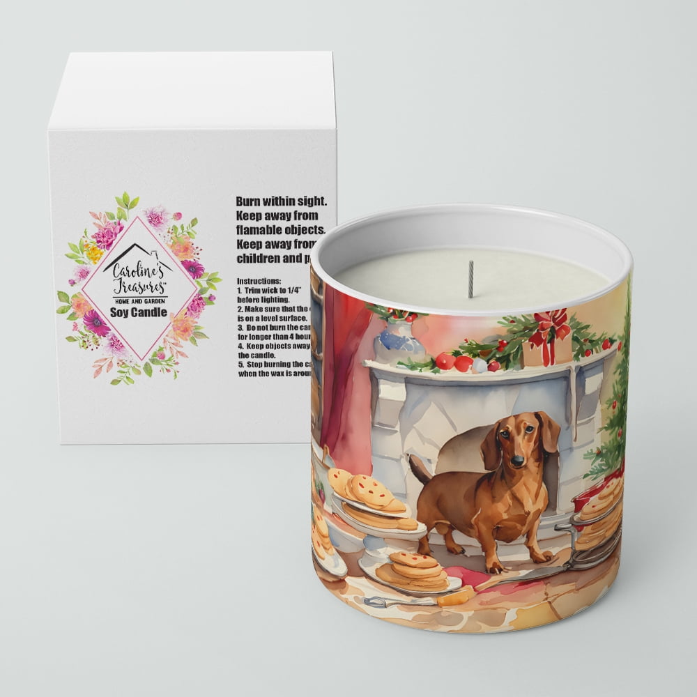 Dachshund Christmas Cookies Decorative Soy Candle 3.25 in x 3.75 in