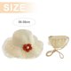 thumbnail image 2 of 56-58 cm circunferencia del sombrero sombrilla de verano femenina sombrero de pescador sombrero de paja gorro de lavabo de playa y conjunto de bolsa de paja, 2 of 5
