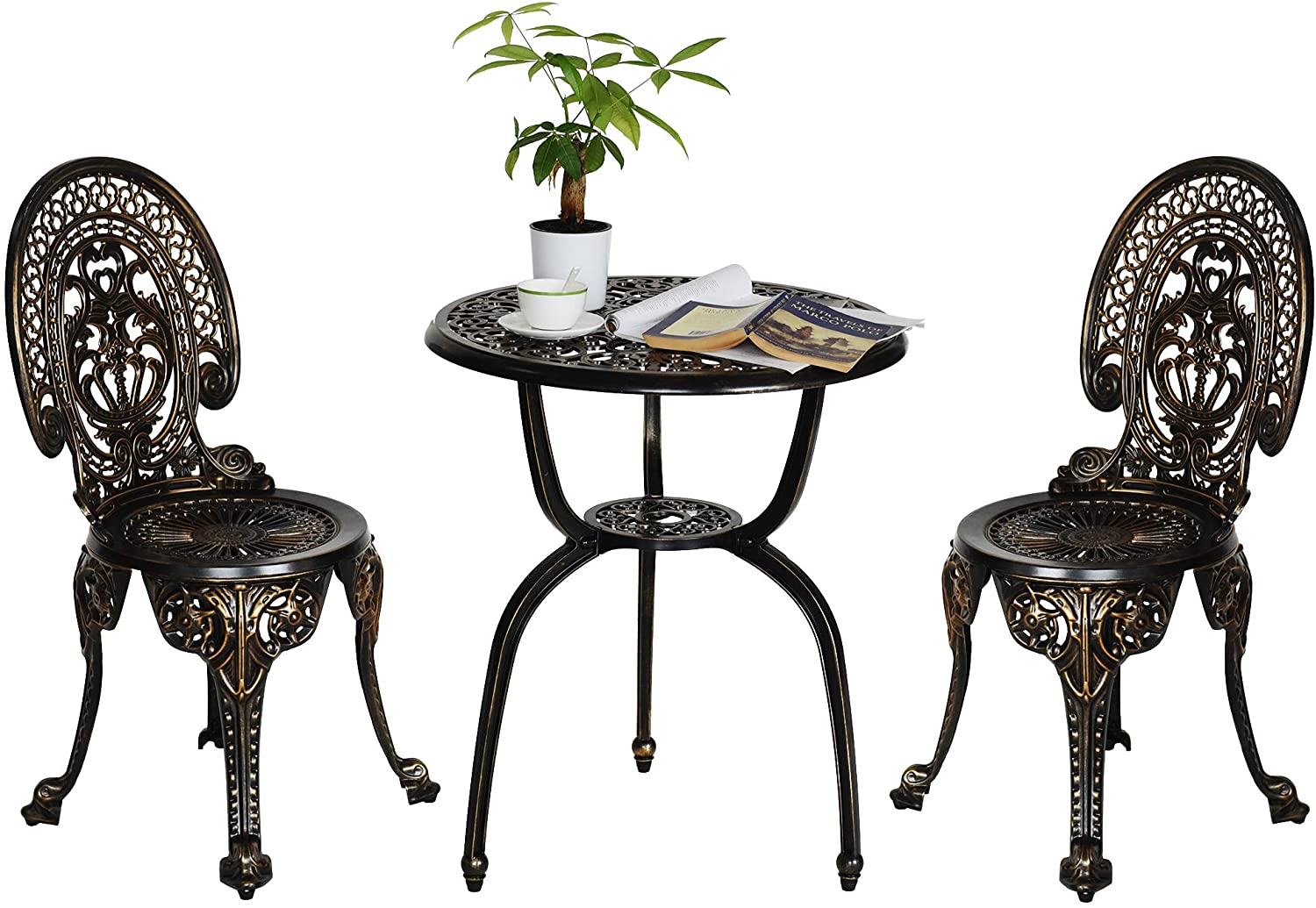 Sundale Outdoor 3-Piece Patio Bistro Furniture Set w ...