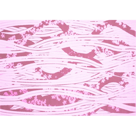 Ahgly Company Indoor Rectangle Abstract Pink Contemporary Area Rugs, 3' x 5'