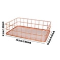 thumbnail image 4 of fastboy Metal Multi-functional Storage Basket - Organized And Efficient Solution For Office Storage Rose Gold 24.5*16.5*6.5cm,Large basket 1Set, 4 of 6