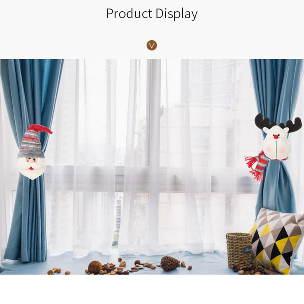 Christmas curtain tie backs window curtain buckle holders drapes decors gift gut Christmas curtain tie backs window curtain buckle holders drapes decors gift gut
