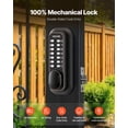 thumbnail image 2 of VEVOR Mechanical Keyless Entry Door Lock, 2.0 Code Upgrade, 4-7 Digits Code, Double-Sided Push Button Combination Mechanical Keypad Door Knob, Auto Locking, for Indoor or Outdoor, Oil-Rubbed Bronze, 2 of 9