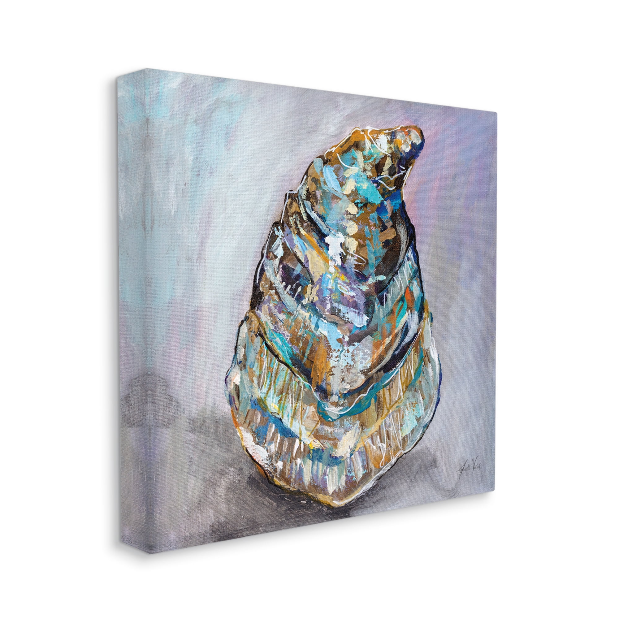 Stupell Industries Modern Oyster Painting Animals & Insects Painting Gallery Wrapped Canvas Print Wall Art, 24 x 24