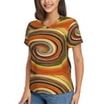 thumbnail image 2 of Vsdgher Colorful Swirl Women Shirts V Neck Short Sleeve Tops T-Shirt Basic Tees, S to 3XLLarge, 2 of 5