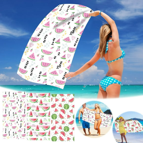Xihbxyly Toalla de Playa de Microfibra, Ligera, Antiarena, de Secado Rápido, Diseño Colorido, Imprescindible para Viajes, Playa y Piscina, 76 X 152 Cm