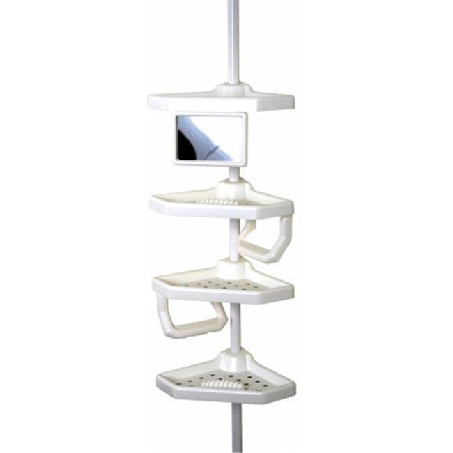 White Plastic 4 Shelf Pole Caddy