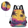 thumbnail image 4 of Travel Backpack for Women Large Capacity College Bags Multi-pocket Casual Daypacks 15 Inch Retro Palm Trees and Sunset, 4 of 7
