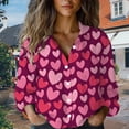 thumbnail image 2 of Gkeoshab 2026 New Women's Cute Print Blouse Themed Shirt Valentine's Day Casual Top Hot Pink XXL, 2 of 5