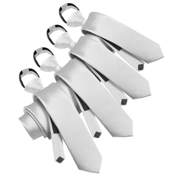 Vittorio Farina Solid Satin Zipper Ties Multipacks