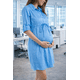 thumbnail image 5 of Vestido Maternidad Camisero Cómodo Elegante Vestido Embarazo Casual Oficina Manga Ajustable Color Azul Cielo, 5 of 5