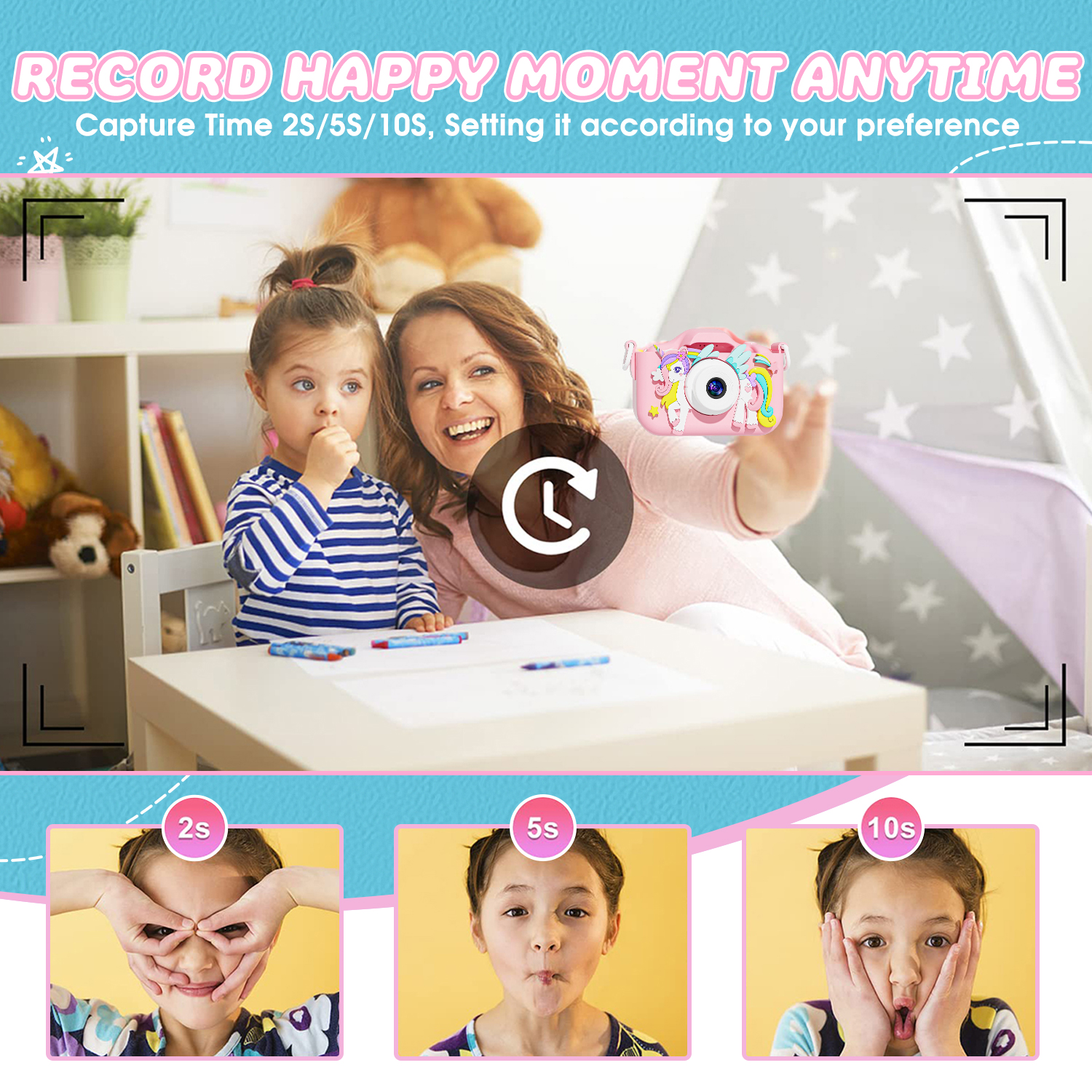 Inadays Kids Instant Print Digital Camera 1080P Pink Unicorn photo 8