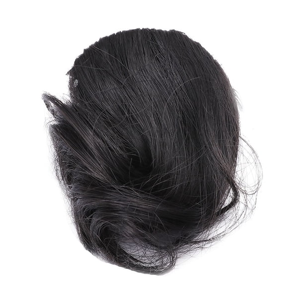 1 pieza de extensión de cabello con clip y flecos falsos rizados para niñas y mujeres (negro)