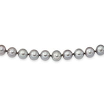 Primal Silver Sterling Silver Rhodium-plated 8-9mm Grey Freshwater Cultured Pearl Necklace
