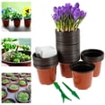 thumbnail image 1 of 50/100Pcs Plastic Seedlings Plants Nursery Pots with 50/100Pcs Waterproof Plastic Plant Tags and 2Pcs/Set Transplanting Digging Mini Tools, 1 of 10