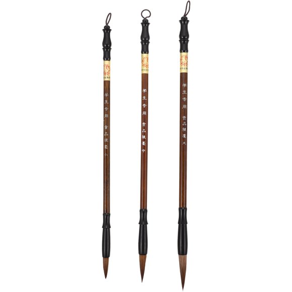 Shisuyan 3Pcs Assorted Color Chinese Writing Brushes for Ink Absorption Students