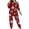 thumbnail image 4 of Censtreet Women's Plus Size 2 Piece Pajama Set Long Sleeve Shirt with Long Pajama Pant Printed Pj Lounge Sets XL-5XL, 4 of 5