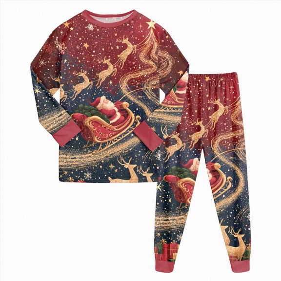TOWED22 Girls Christmas Pajamas Toddler Boy Kids Holiday Pajamas Set Xmas PJS Winter Sleepwear Children Clothes,3-4 Y