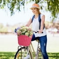 thumbnail image 4 of Bolsa de cesta delantera para bicicleta para niños y adultos, bolsa tejida a mano para manillar de bicicleta, bolsas para alforjas, 4 of 4
