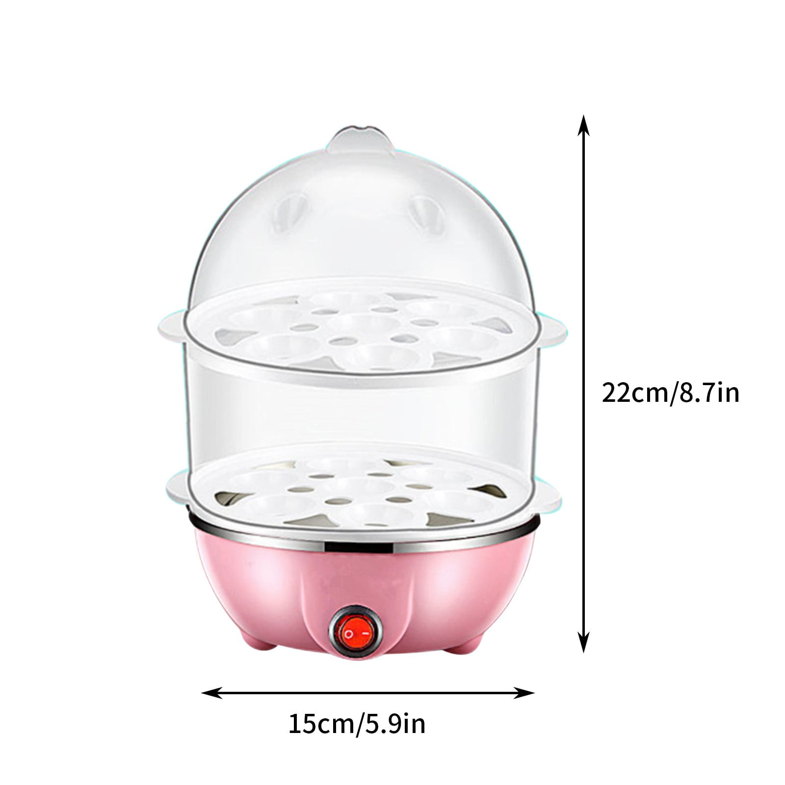 Rapid Electric Egg Cooker and Poacher with Auto Shut Off for Omelet, Soft, Medium and Hard Boiled Eggs - 14 Egg Capacity Tray, Double Stack