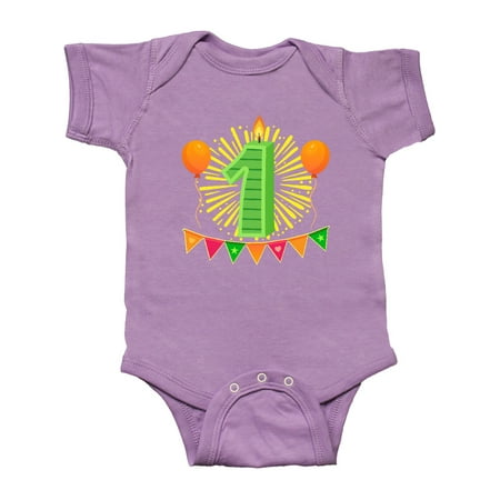 

Inktastic First Birthday Party Outfit Candle Gift Baby Boy or Baby Girl Bodysuit