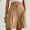 Khaki, variant on TAGOLD Womens Summer Summer Shorts Pants,Women's New Pants Solid Color Large Size Loose High Waist Wide Leg Shorts