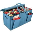 thumbnail image 2 of StorageBud Large Christmas Ornament Storage Box With Adjustable Dividers, For 128 Holiday Ornaments or Decorations, Blue, 2 of 7