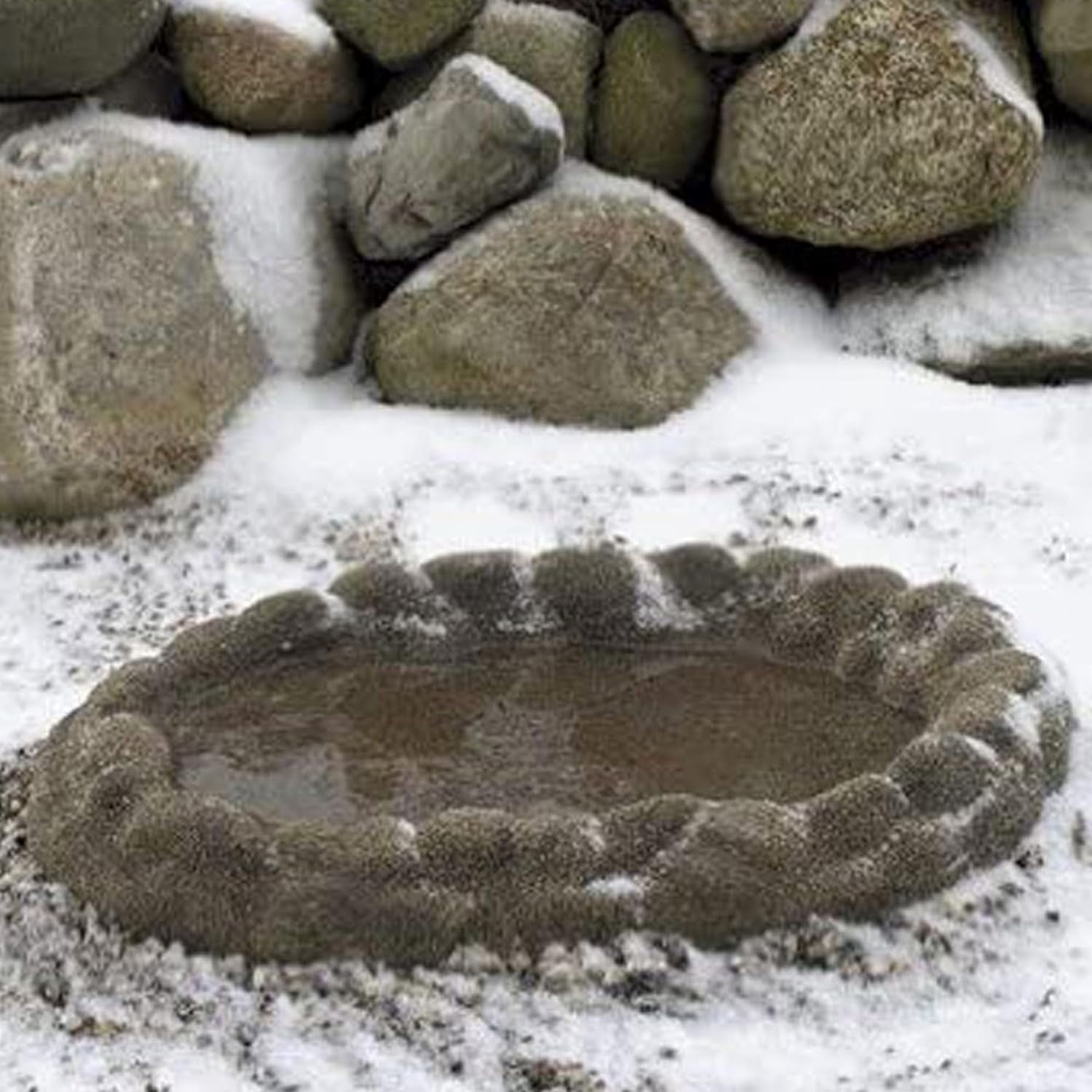 Farm Innovators Four Seasons Heated Bird Bath - Sand-Coated Stone, 70W, Gray — Residential Use, Standard Application