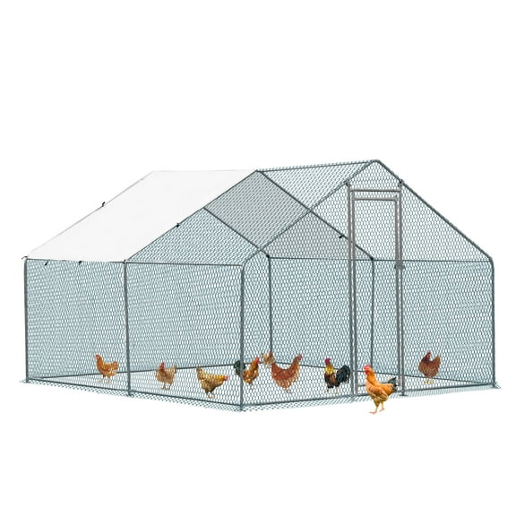 ZephyPaws Large Chicken Coop,Chicken Coops for 20 Chickens,Chicken Runs for Yard with Waterproof & UV Resistance Cover,Chicken Coop Run with Double Lockable Doors for Farm Outdoor Backyard