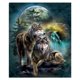 thumbnail image 1 of Cuadros Decorativos Lobo 5D DIY redondo completo taladro diamante pintura bordado Kits costura JShteea  Nuevos Originales, 1 of 5