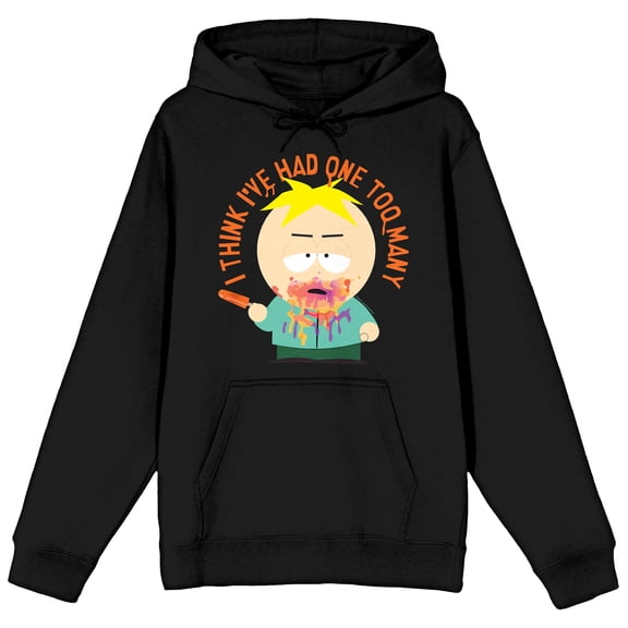 Southpark Butters I Think I've Had One Too Many Adult Black Long Sleeve Hooded Sweatshirt - Medium
