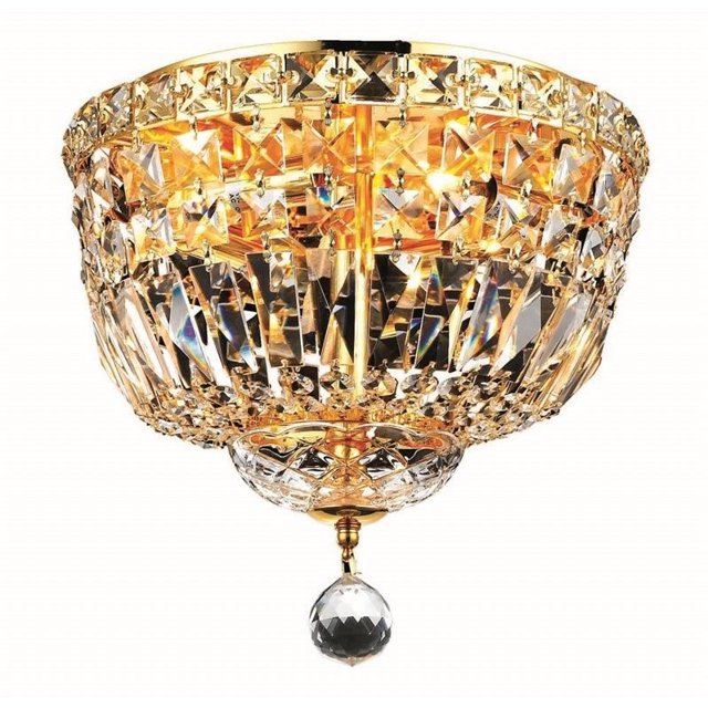Elegant Lighting Tranquil 12" 4 Light Spectra Crystal Flush Mount