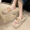 thumbnail image 5 of Wensltd Women Fall Winter Slippers Open Toe Fleece-Lined Fashion Casual Comfort Slippers Lightweight, 5 of 8