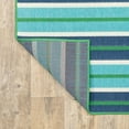 thumbnail image 4 of Oriental Weavers Meridian Indoor/Outdoor Rug - 9652F - 7'10" Round - in Blue/ Green - Nautical & Coastal, Water, Stain and Fade Resistant, Hose Clean, Patio, Outdoor Living Area Rug, 4 of 9