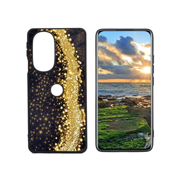 Compatible with Motorola Edge 30 Pro Phone Case, Burst of Gold jpg Case Men Women, Flexible Silicone Shockproof Case for Motorola Edge 30 Pro