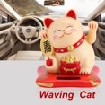 thumbnail image 7 of Maneki Neko Solar Powered Lucky Cat Happy Cat Waving Arm Fortune Cat Yellow, 7 of 7