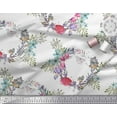 thumbnail image 2 of Soimoi White Cotton Cambric Fabric Insect,Rose & Wreath Flower Print Fabric by Yard 42 Inch Wide, 2 of 3