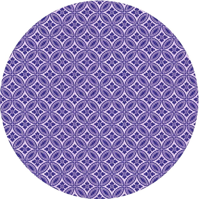 Ahgly Company Tapis Rond Lavable en Machine Intérieur Transitionnel Mauve Violet, 7 Pieds Rond