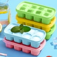 thumbnail image 4 of Riforla Ice Cube Trays 4 Pack Easy Release Silicone & Flexible 8 Ice Cube Trays with Lid for Freezer Stackable Ice Trays with Covers Ice Cube Mold Mint Green One Size, 4 of 8