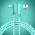 thumbnail image 4 of Injueey Línea de datos tejida de nailon de doble codo de 1/2/3 metros para Cable de datos de teléfono Android USB 3,0 Cable de repuesto Teléfono y Comunicación Menta verde 3 metros, 4 of 6
