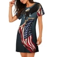 thumbnail image 2 of Lsque American Flag Pattern Nightgowns for Women Sleep Shirts Short Sleeve Nightshirt Pullover Nightdress Soft Sleepwear Relaxed Fit Nightdress, 2 of 6