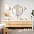 thumbnail image 3 of Moderno aluminum alloy framed round bathroom mirror - wall-mounted vanity circle mirror para home decor, makeup, sala de estar & hallway, 3 of 7