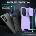 thumbnail image 4 of for Samsung Galaxy Z Fold 7 Heavy Duty Case with Camera Sliding Cover, Support Wireless Charging Hybrid TPU & PC Smoothly Anti-Fingerprint Slim Case Compatible with Samsung Galaxy Z Fold 7, Purple, 4 of 9