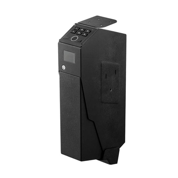 KFFKFF Secure Handgun Safe with Sliding Access, Biometric Fingerprint, Password, and Key Entry, Quick-Access Firearm Storage with LED Light for One Pistol and Magazine, Mountable for Nightstand, Desk