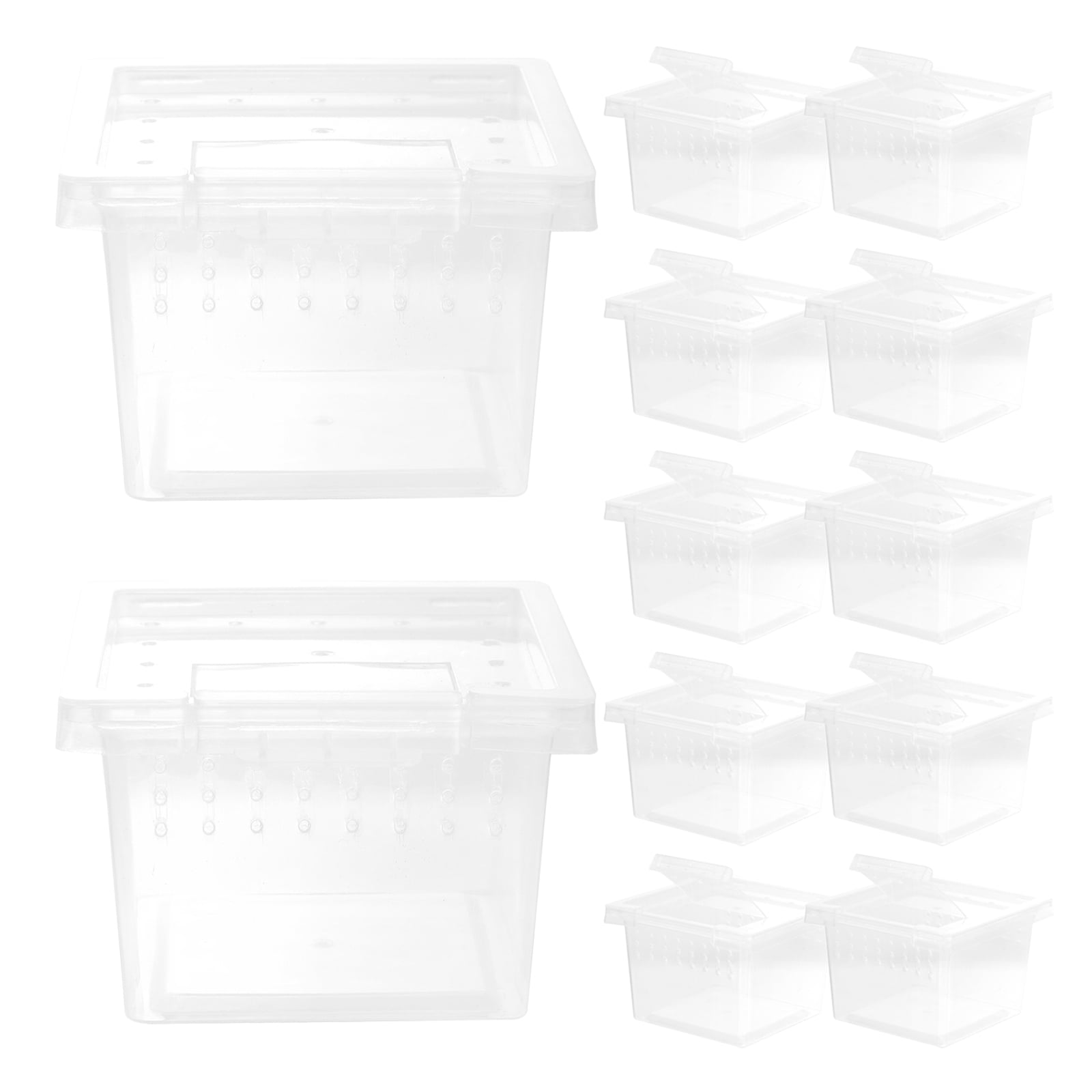 FOMIYES 30Pcs Plastic Reptile Terrarium Habitat with Built in Sunbathing Platform for Pet Reptiles