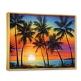 thumbnail image 2 of Designart "Colorful Bold Palm Trees horizon IV" Palm Trees Floater Framed Canvas Wall Art, 2 of 7