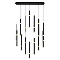 CWI Lighting Flute 14 Light Contemporary Metal LED Chandelier in Black