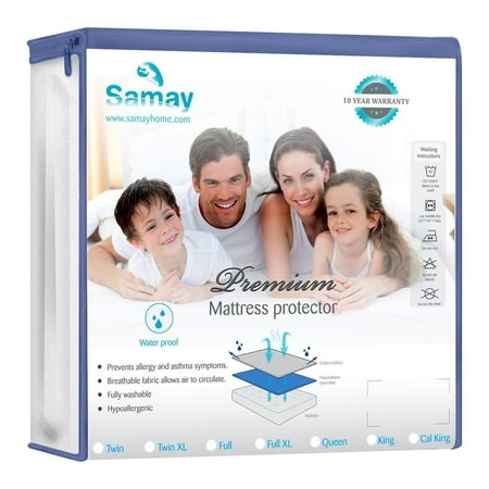 Side Water - Waterproof Mattress Cover - Queen Size 61 x 81 x 16 Inches - Premium Hypoallergenic Mattress Protector