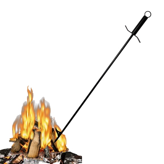 FEBTECH - 36-inch Heavy Duty Fireplace Poker Powder Coated and Outdoor Fire Pits & Other Camping Accessories, Black, Alloy Steel